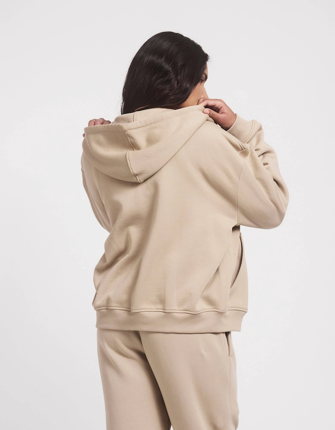 Signature Zip Hoodie in Taupe