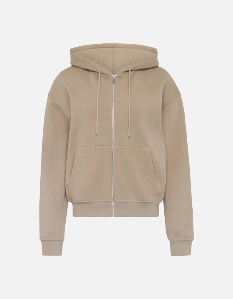 Signature Zip Hoodie in Taupe