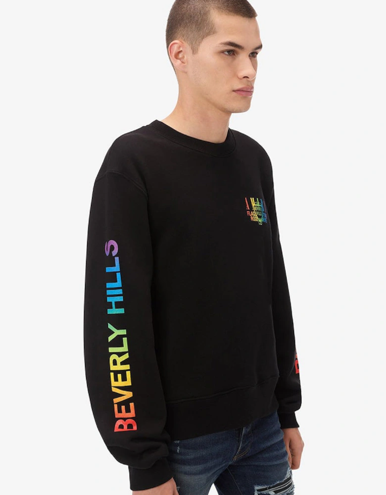 Exclusive Beverly Hills Printed Sweatshirt in Black