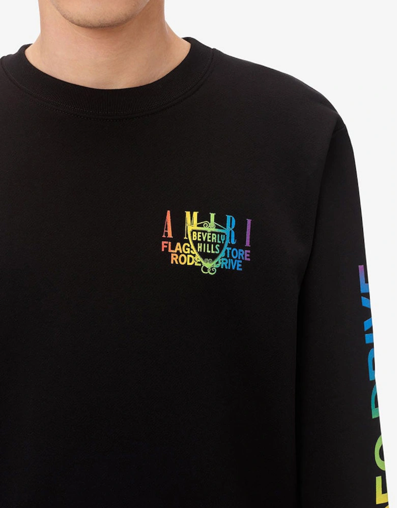 Exclusive Beverly Hills Printed Sweatshirt in Black