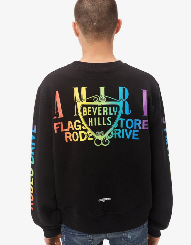 Exclusive Beverly Hills Printed Sweatshirt in Black