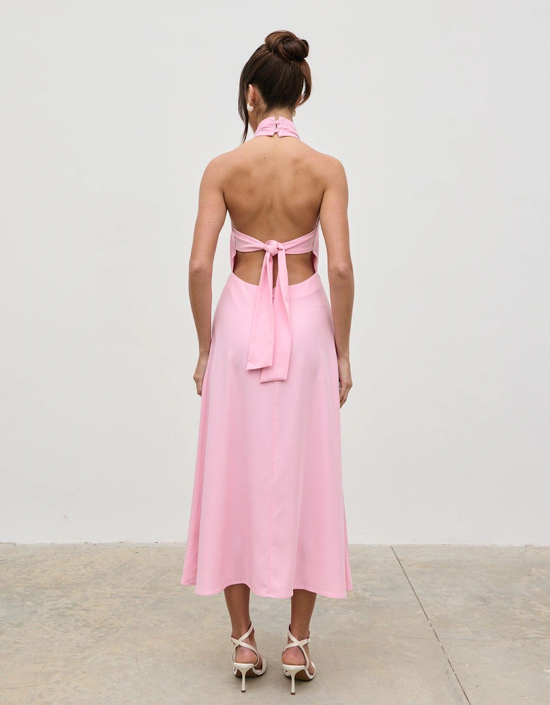 Haisley Dropped Waist Midaxi Dress - Peony Pink