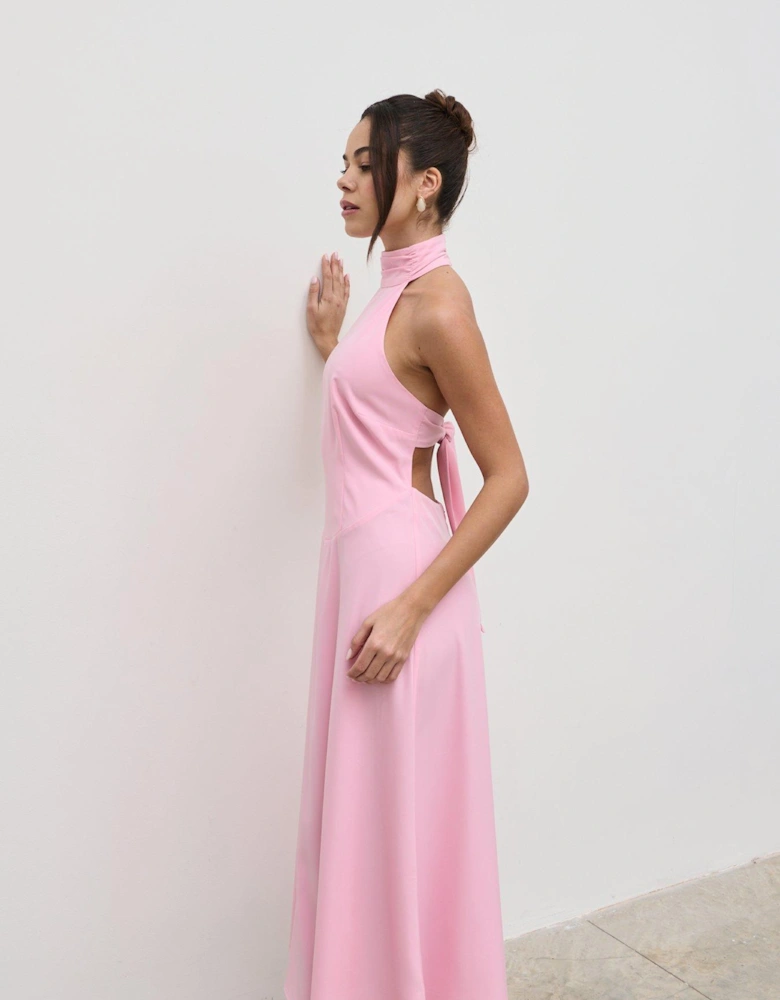 Haisley Dropped Waist Midaxi Dress - Peony Pink