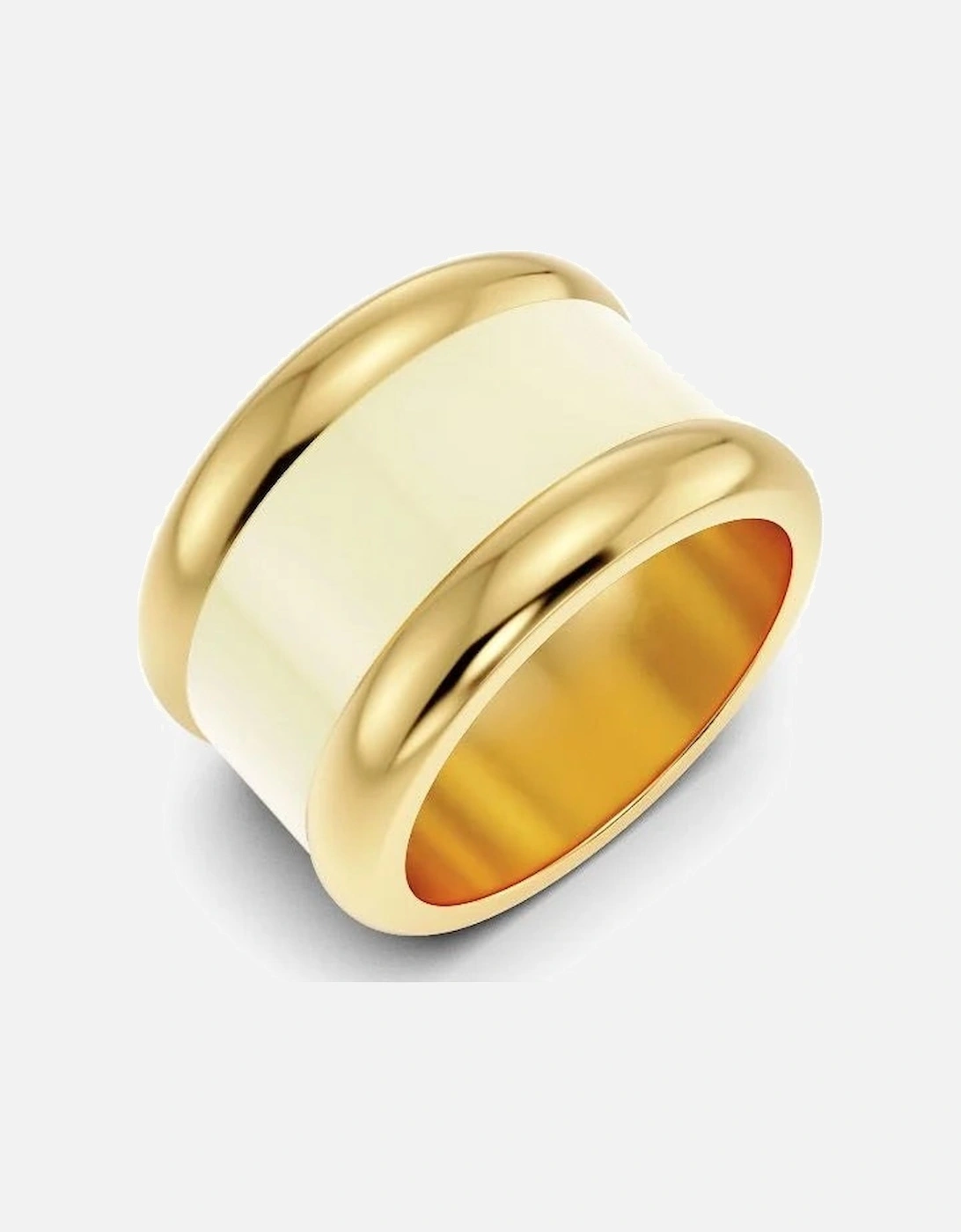 Frame Enamel ring gold off white, 4 of 3
