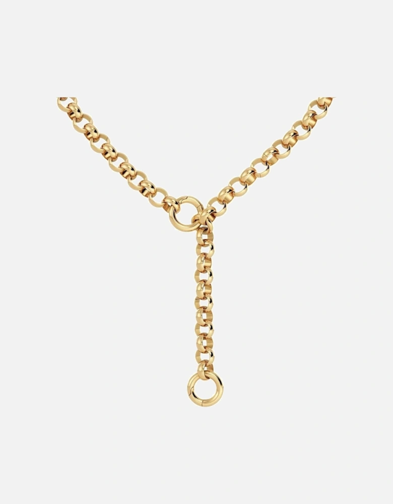 Loop charm chain necklace in gold
