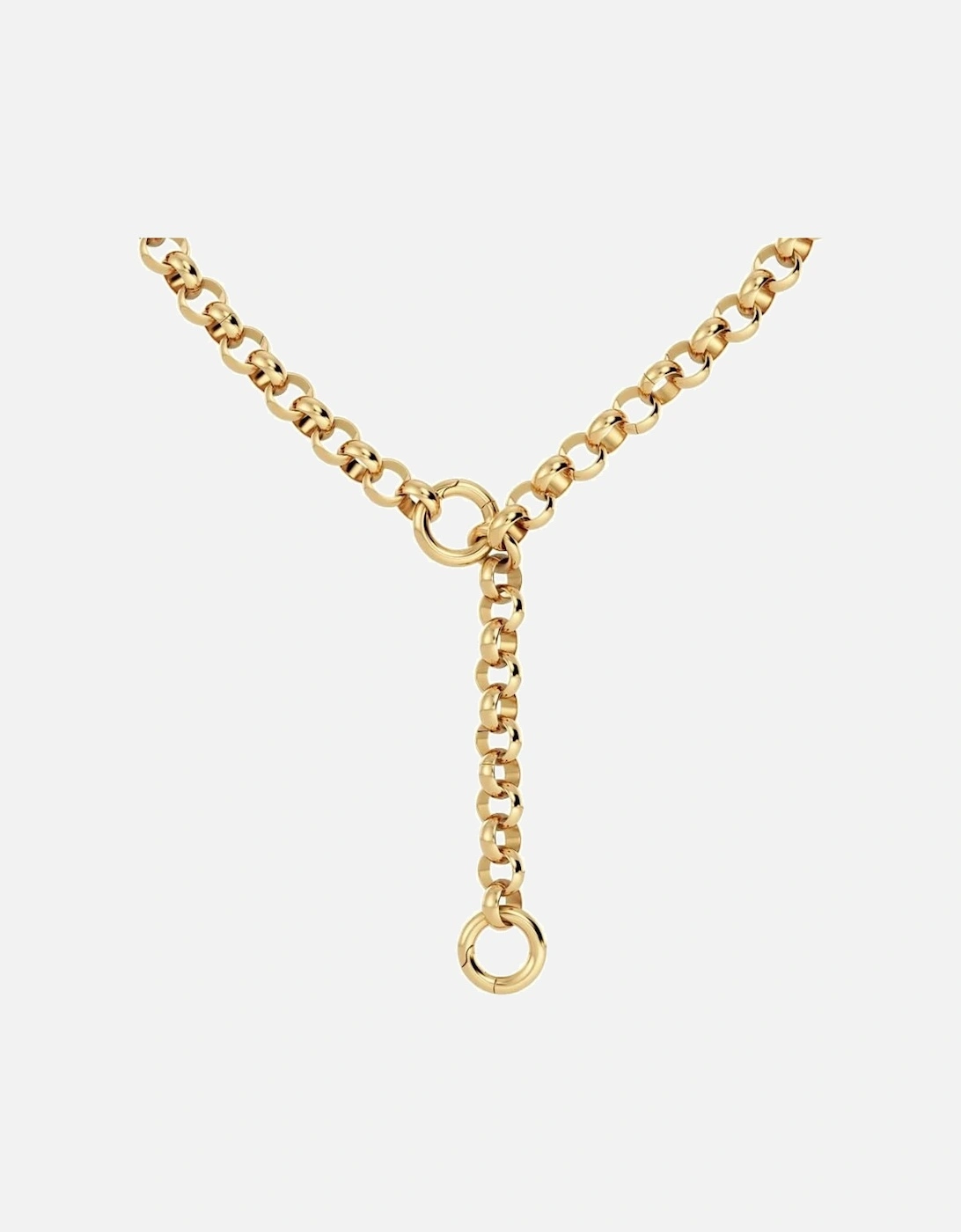 Loop charm chain necklace in gold