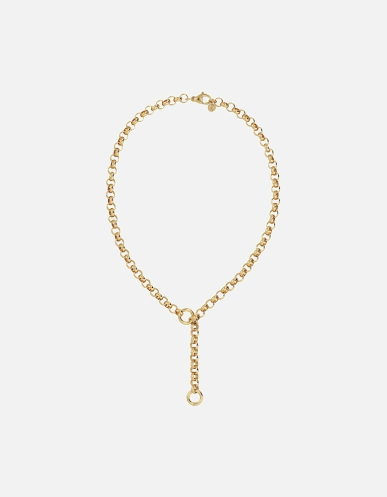 Loop charm chain necklace in gold