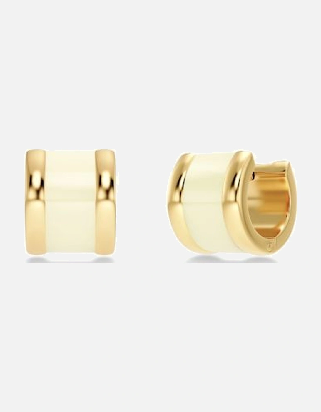 Frame off white enamel earrings, 3 of 2