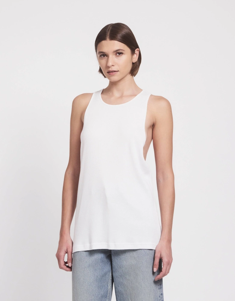 Gato Open Back Tank in White