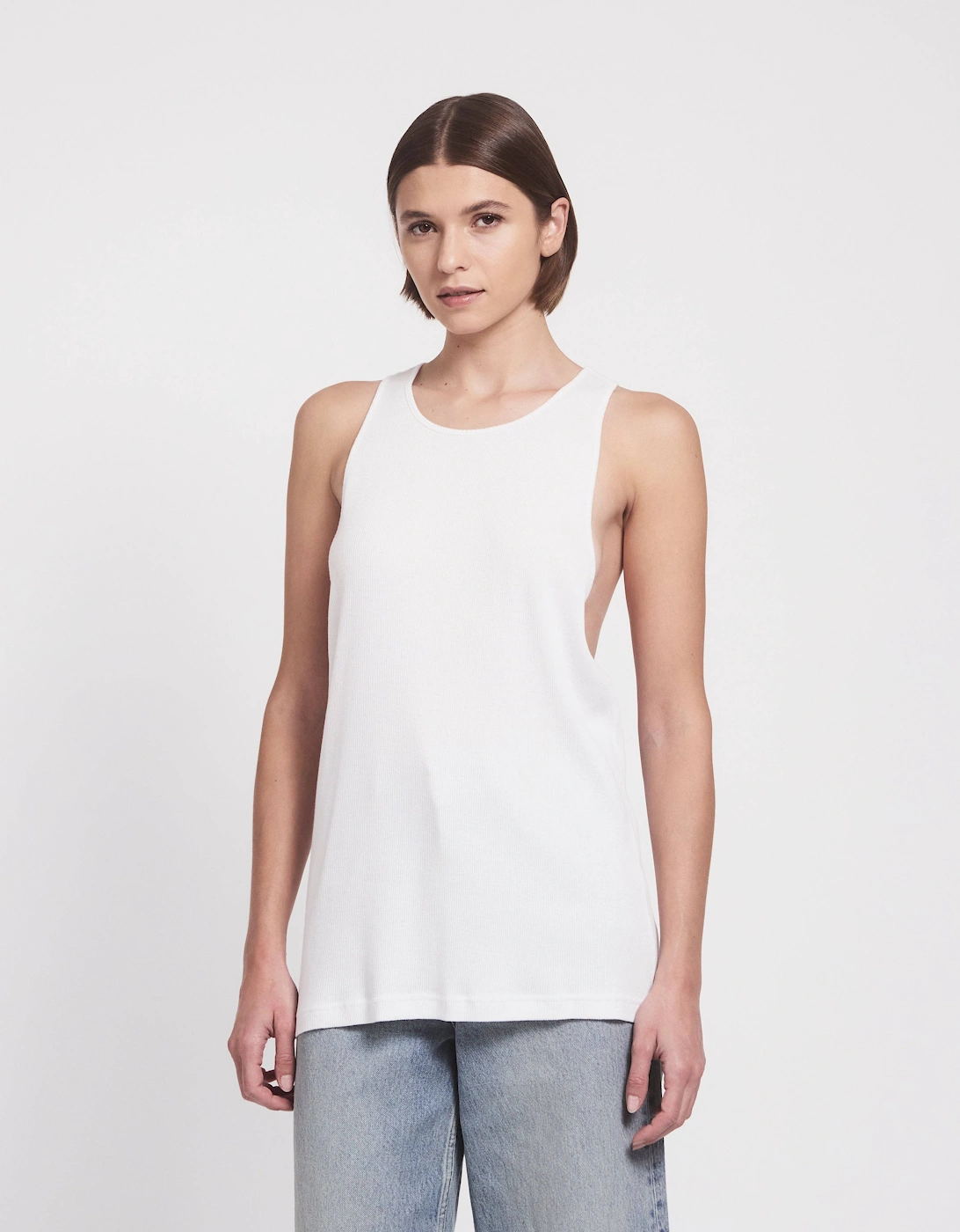 Gato Open Back Tank in White