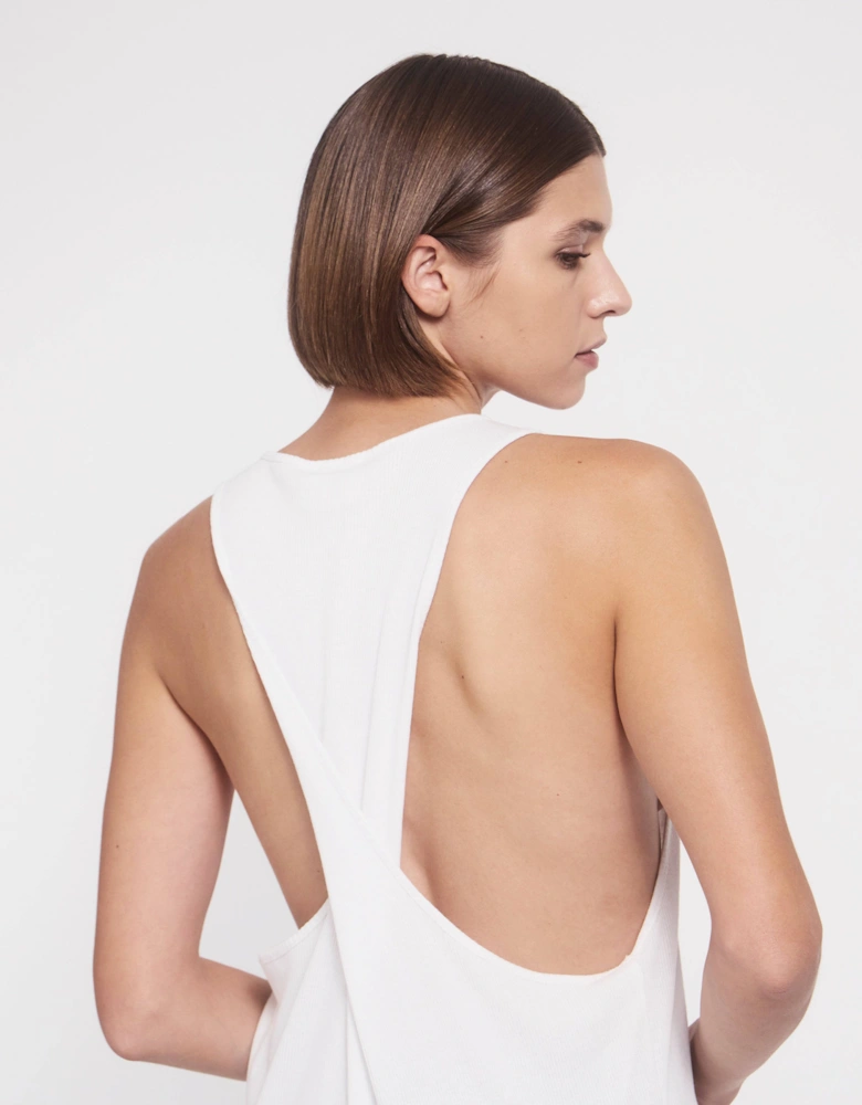 Gato Open Back Tank in White