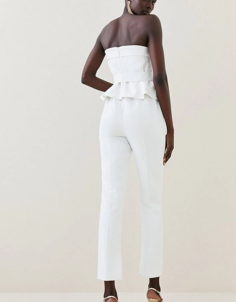 Compact Stretch Peplum Jumpsuit