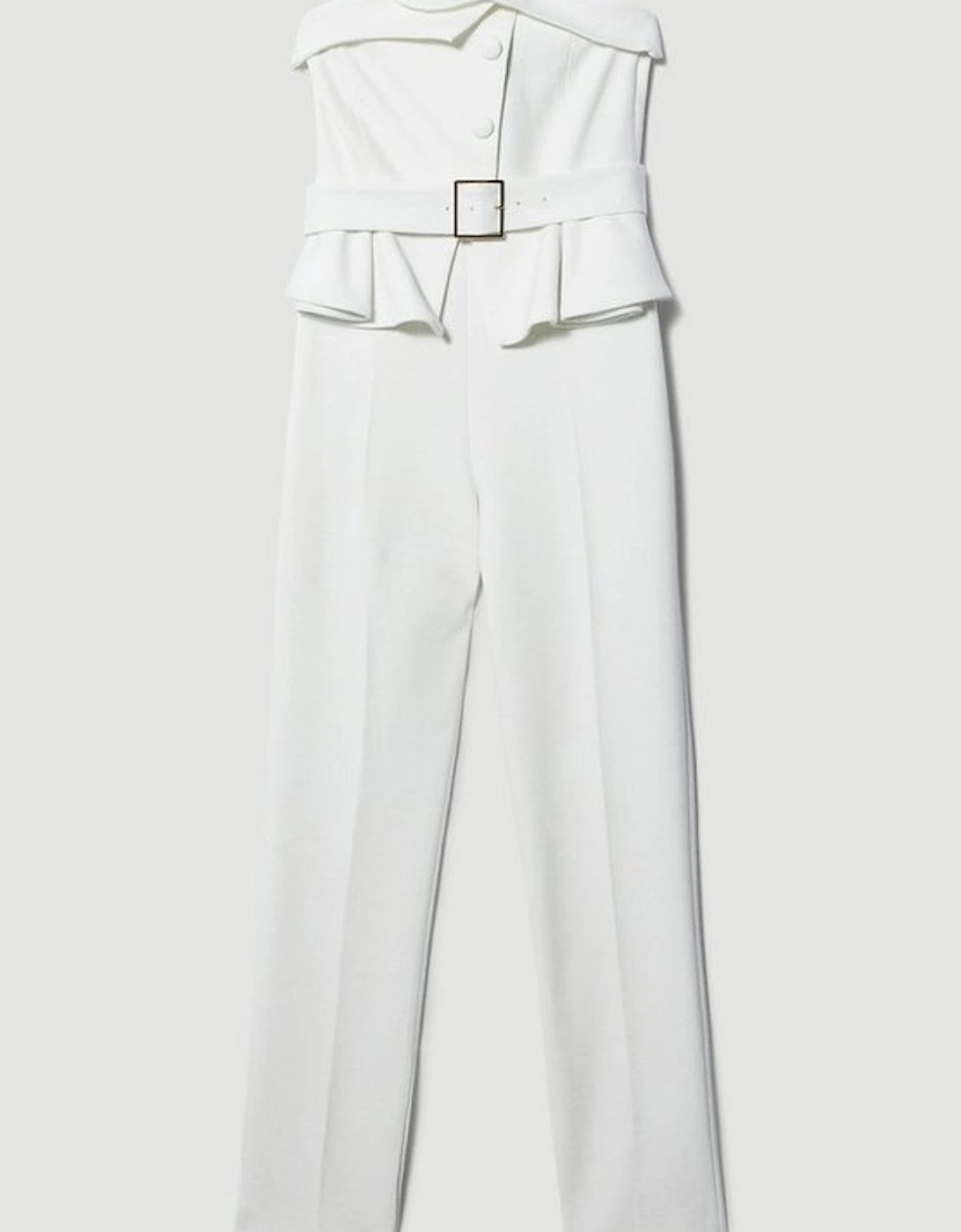 Compact Stretch Peplum Jumpsuit