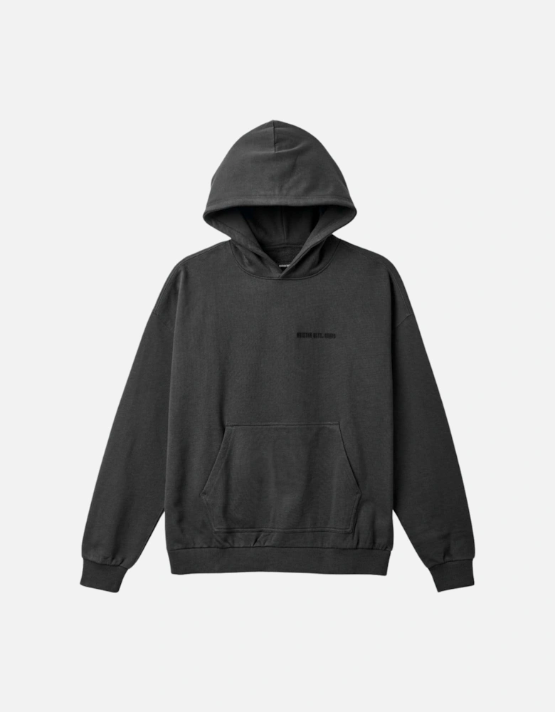 Washed Black Embroidered Heavyweight Oversized Hoodie
