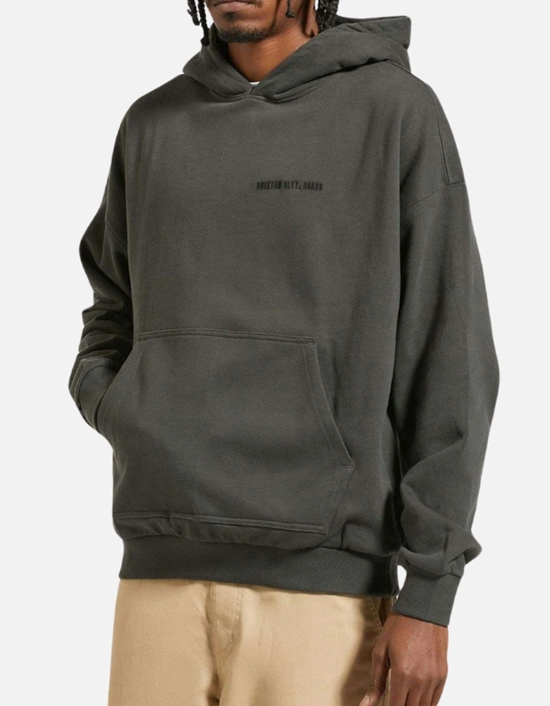 Washed Black Embroidered Heavyweight Oversized Hoodie