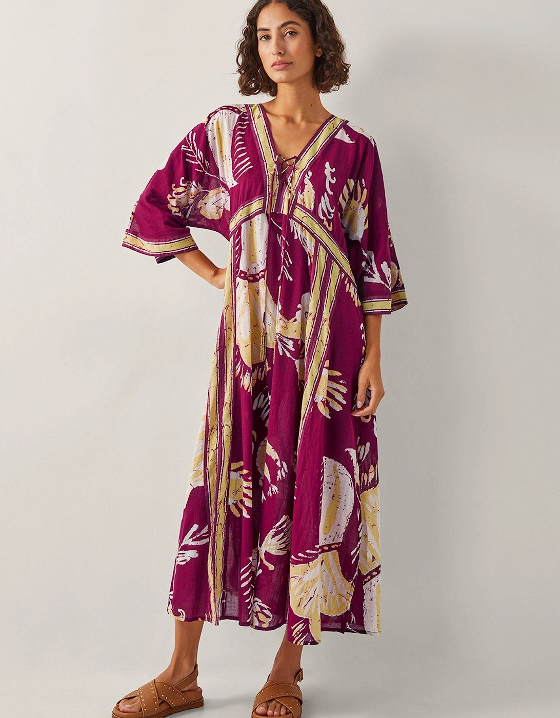 Amisha Midi Dress - Burgundy, 2 of 1