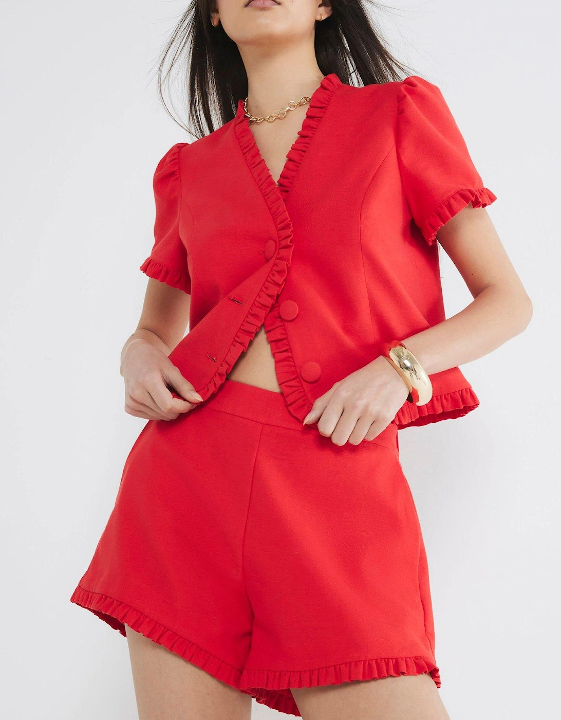 Tailored Frill Short - Red, 2 of 1