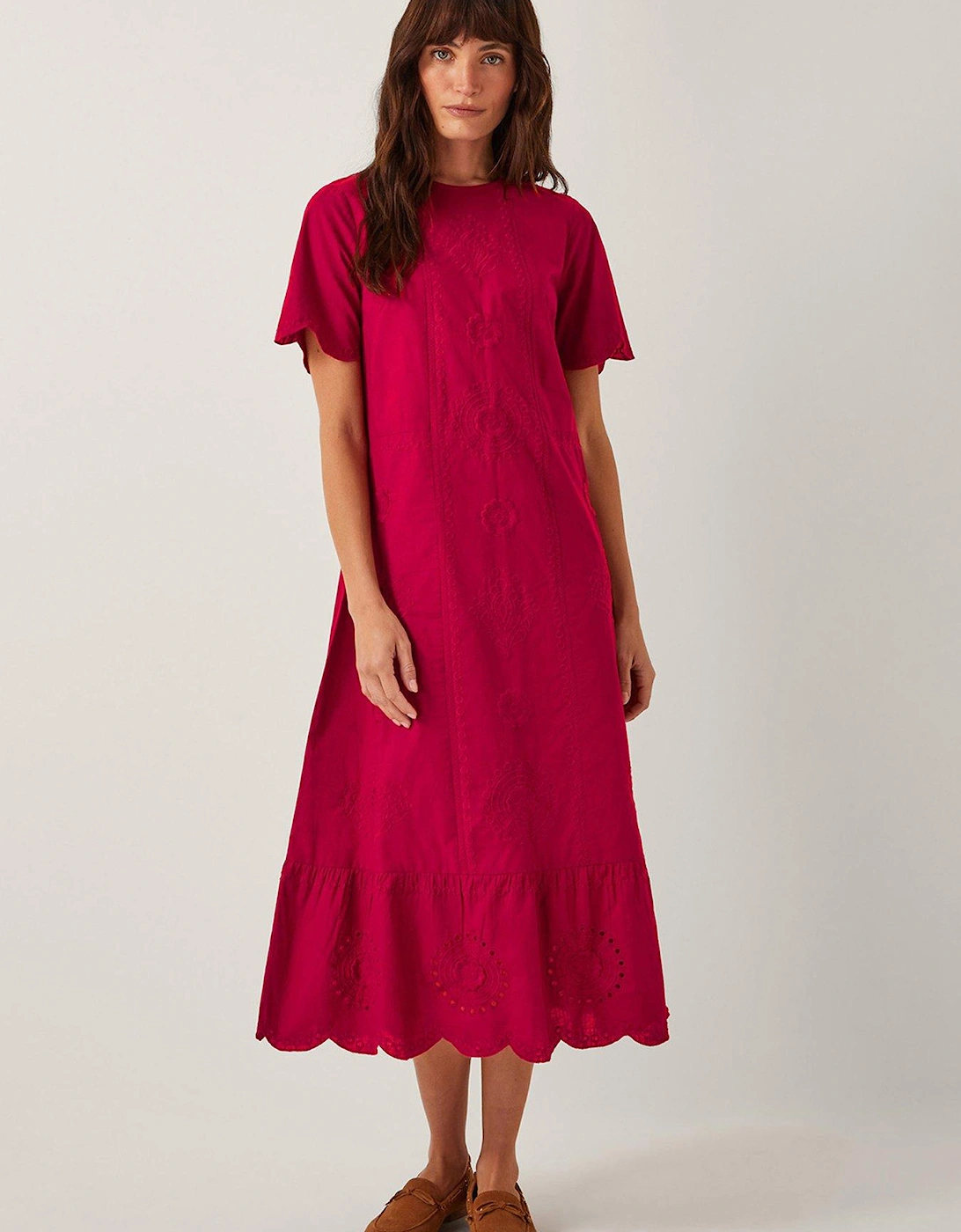 Orla Broderie Dress - Red, 2 of 1