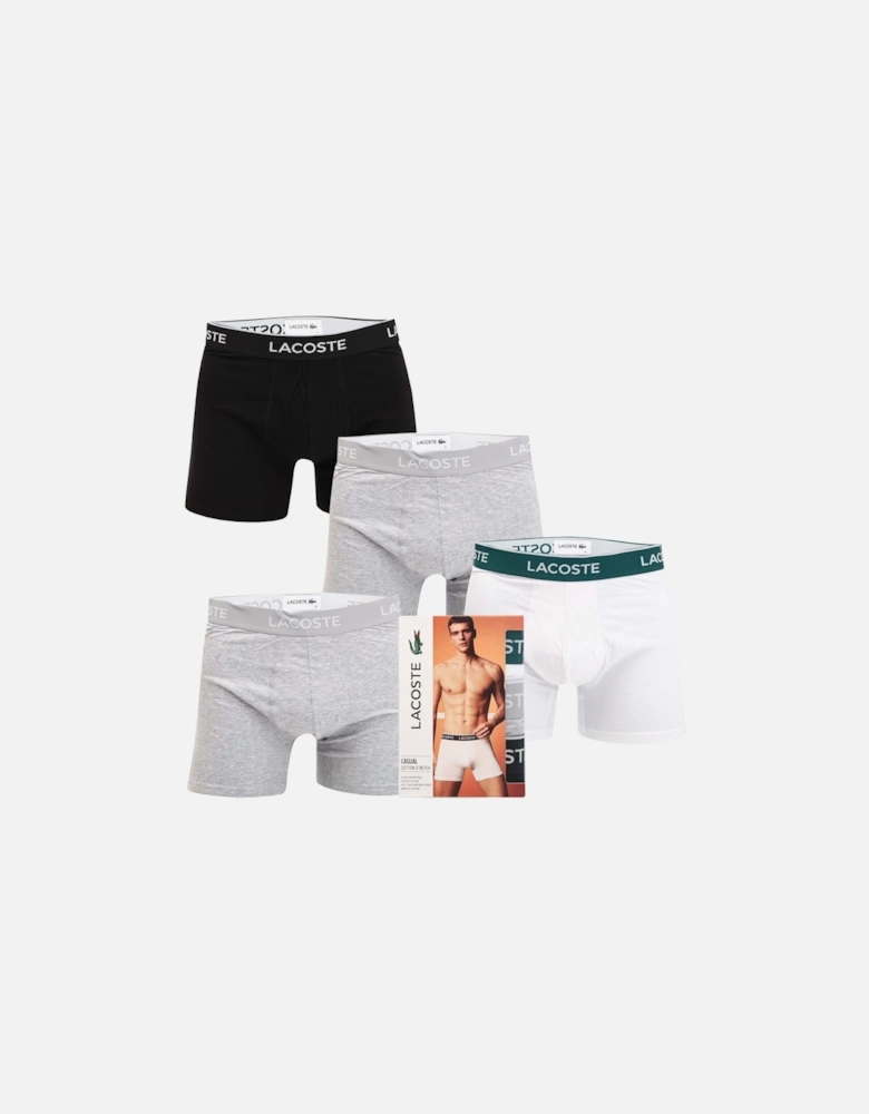 3 Pack of Strtech Cotton Boxer Briefs - Mens 3-Pack Long Stretch Cotton Boxer Briefs