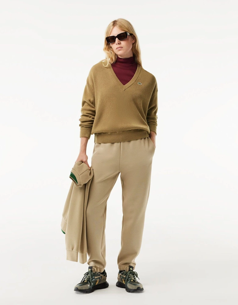 Relaxed Fit Carded Wool Moss Stitch Sweater