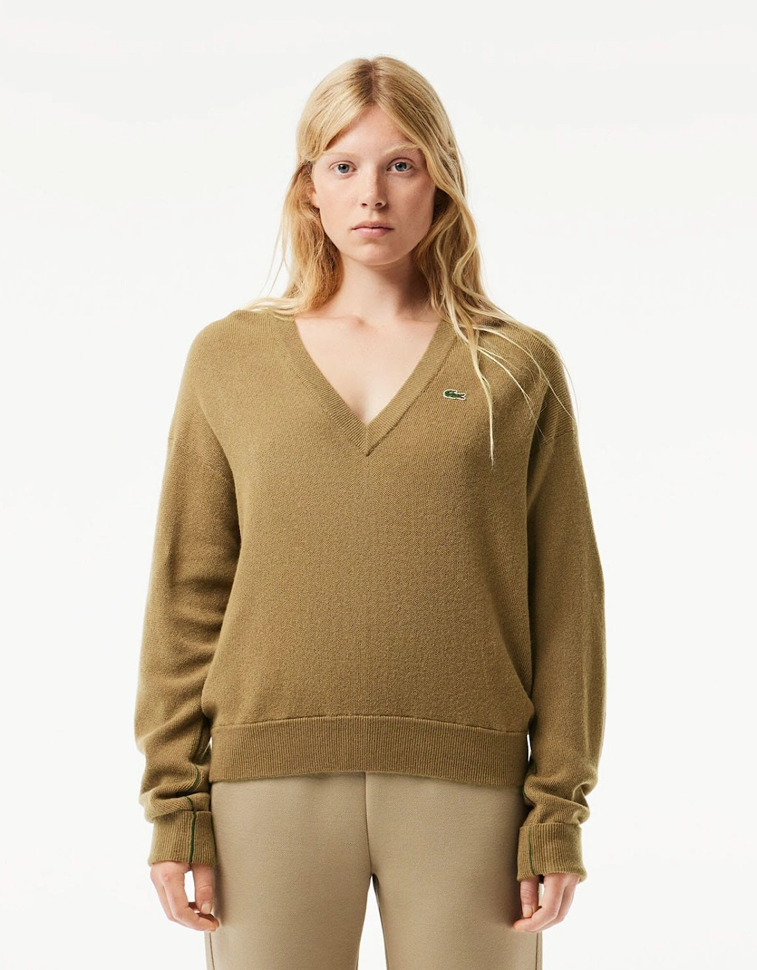 Relaxed Fit Carded Wool Moss Stitch Sweater, 6 of 5