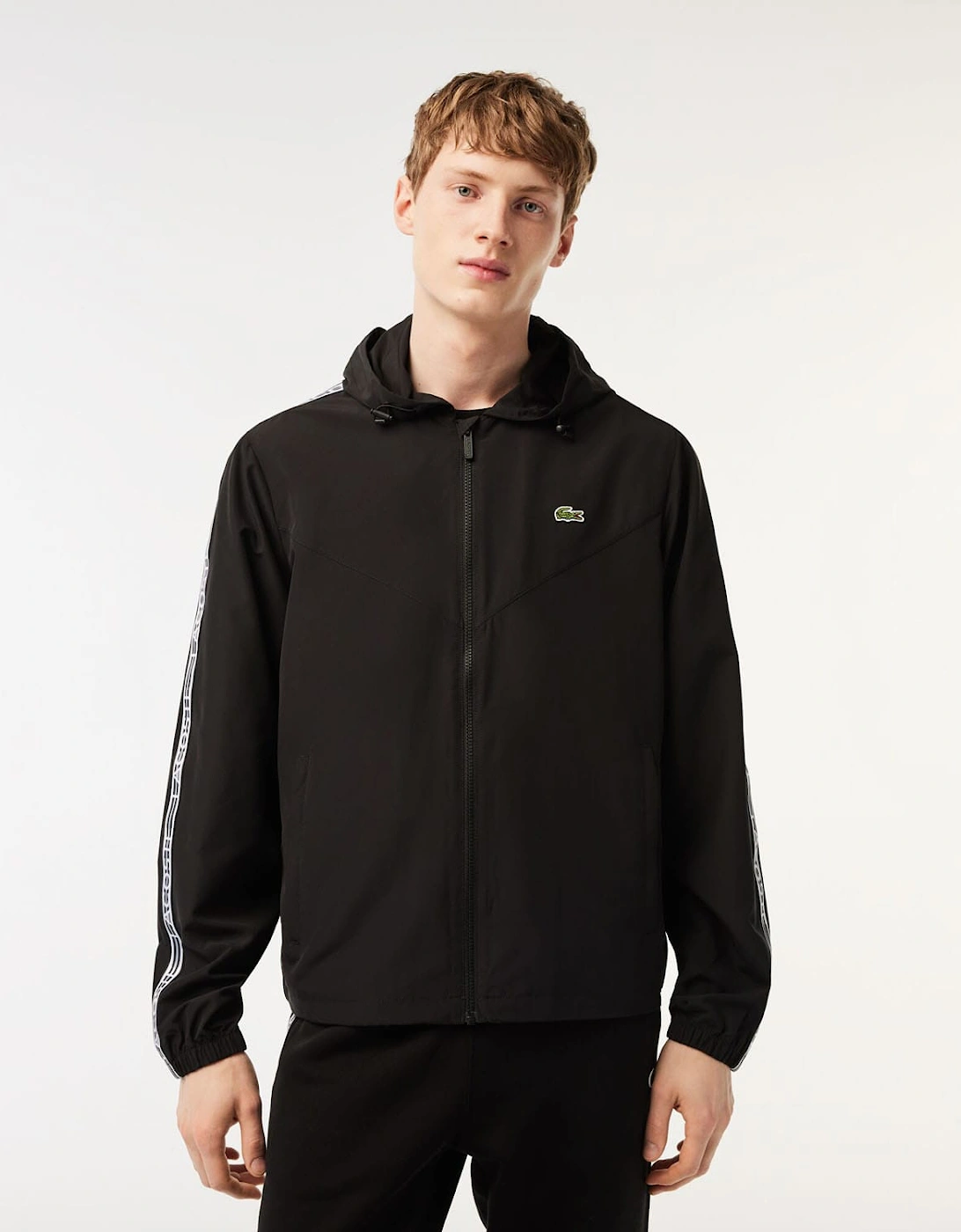 Lacoste Men's Recycled Polyester Track Jacket - Black - Size: 40/Regular