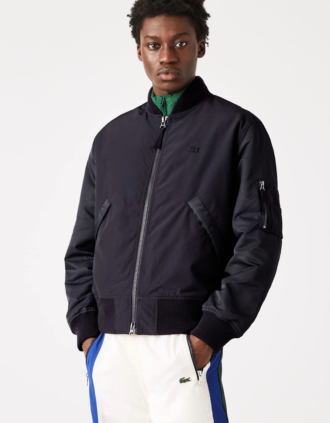 Lacoste Men's Full Zip Bomber Jacket - Navy - Size: 40/38/Regular