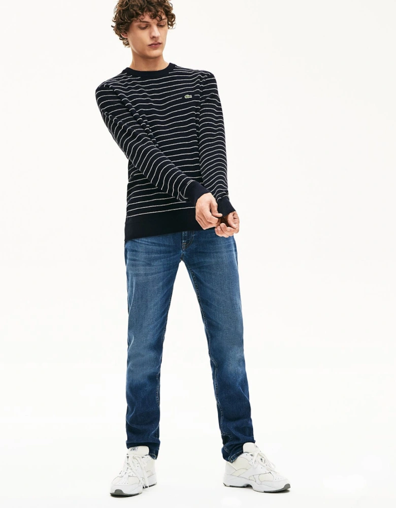 Striped Textured Cotton Sweatshirt