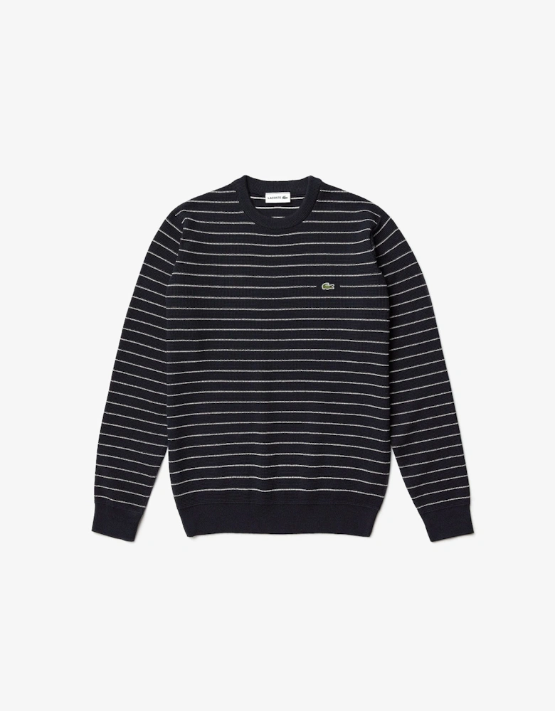 Striped Textured Cotton Sweatshirt