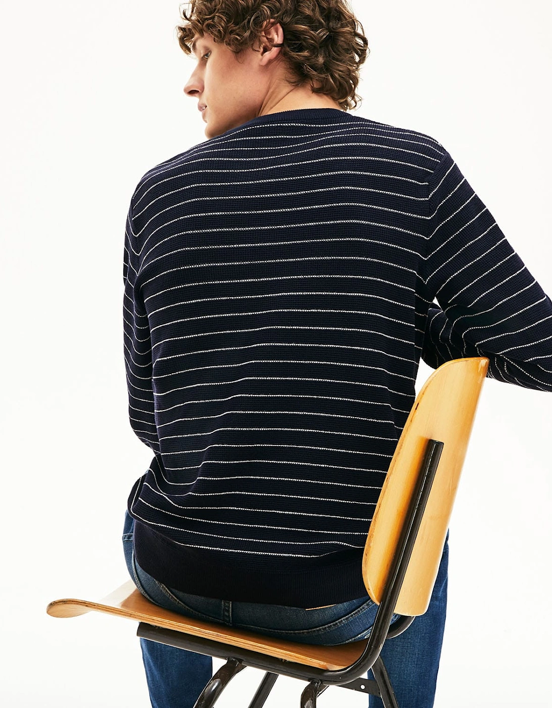 Striped Textured Cotton Sweatshirt