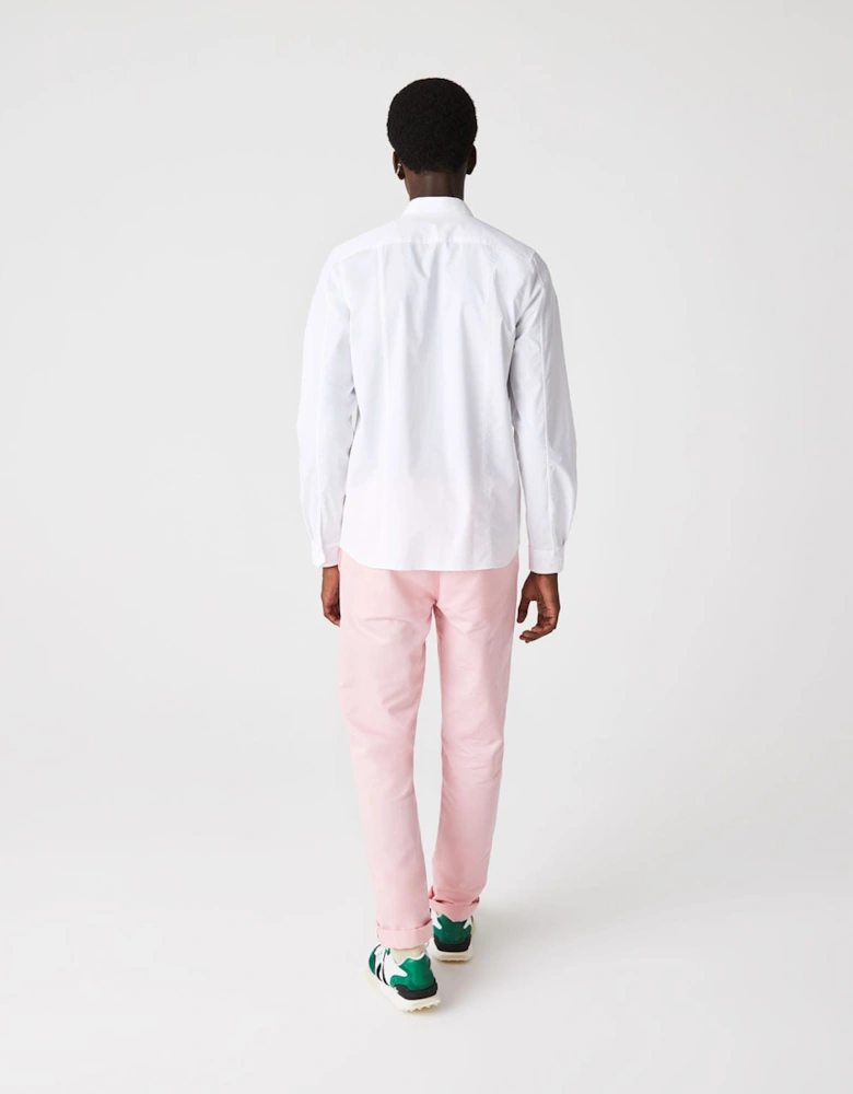 Slim Fit Concealed Placket Poplin Shirt