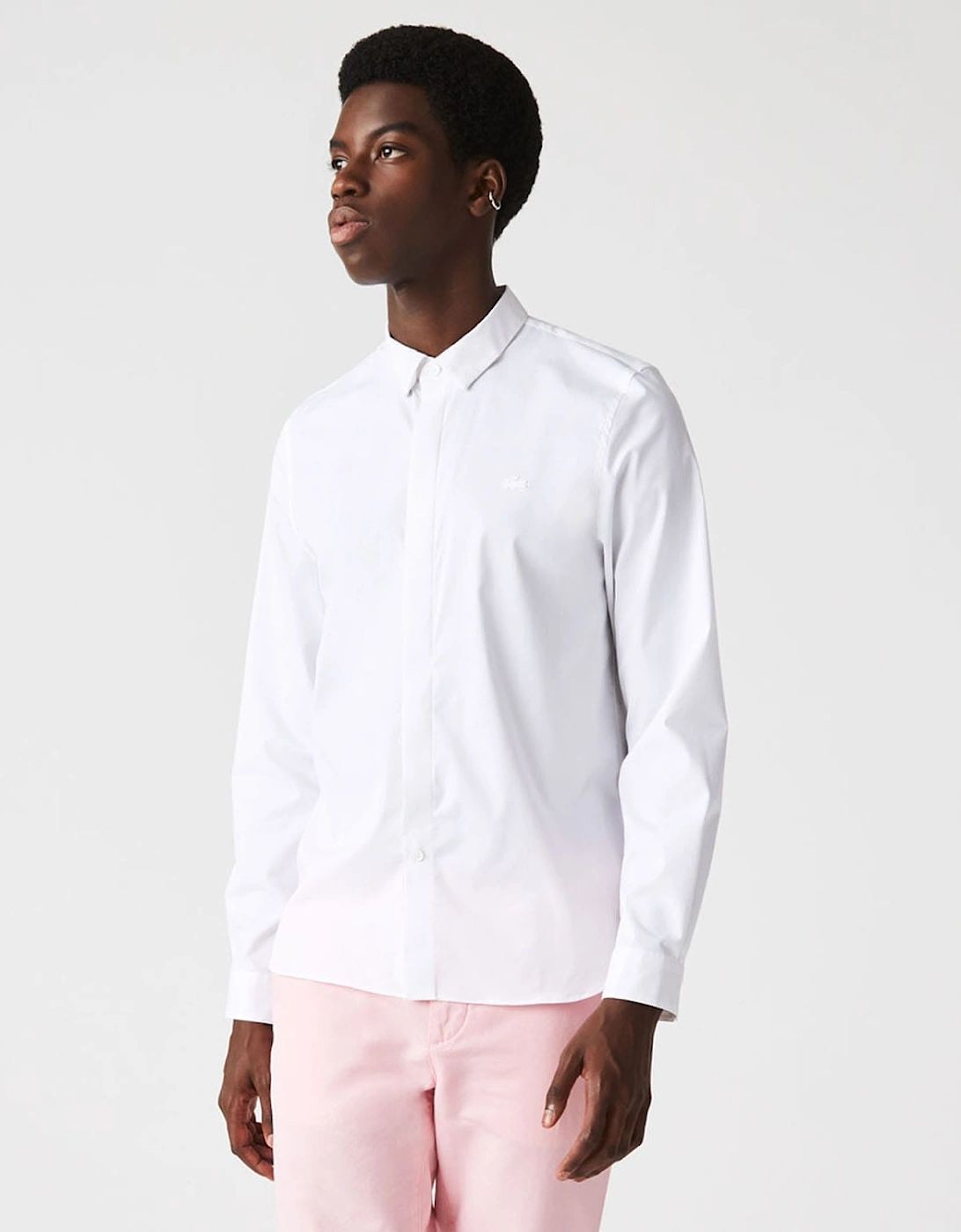Slim Fit Concealed Placket Poplin Shirt, 7 of 6