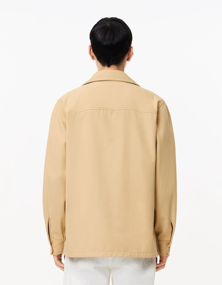 Oversized Cotton Twill Plaid Overshirt