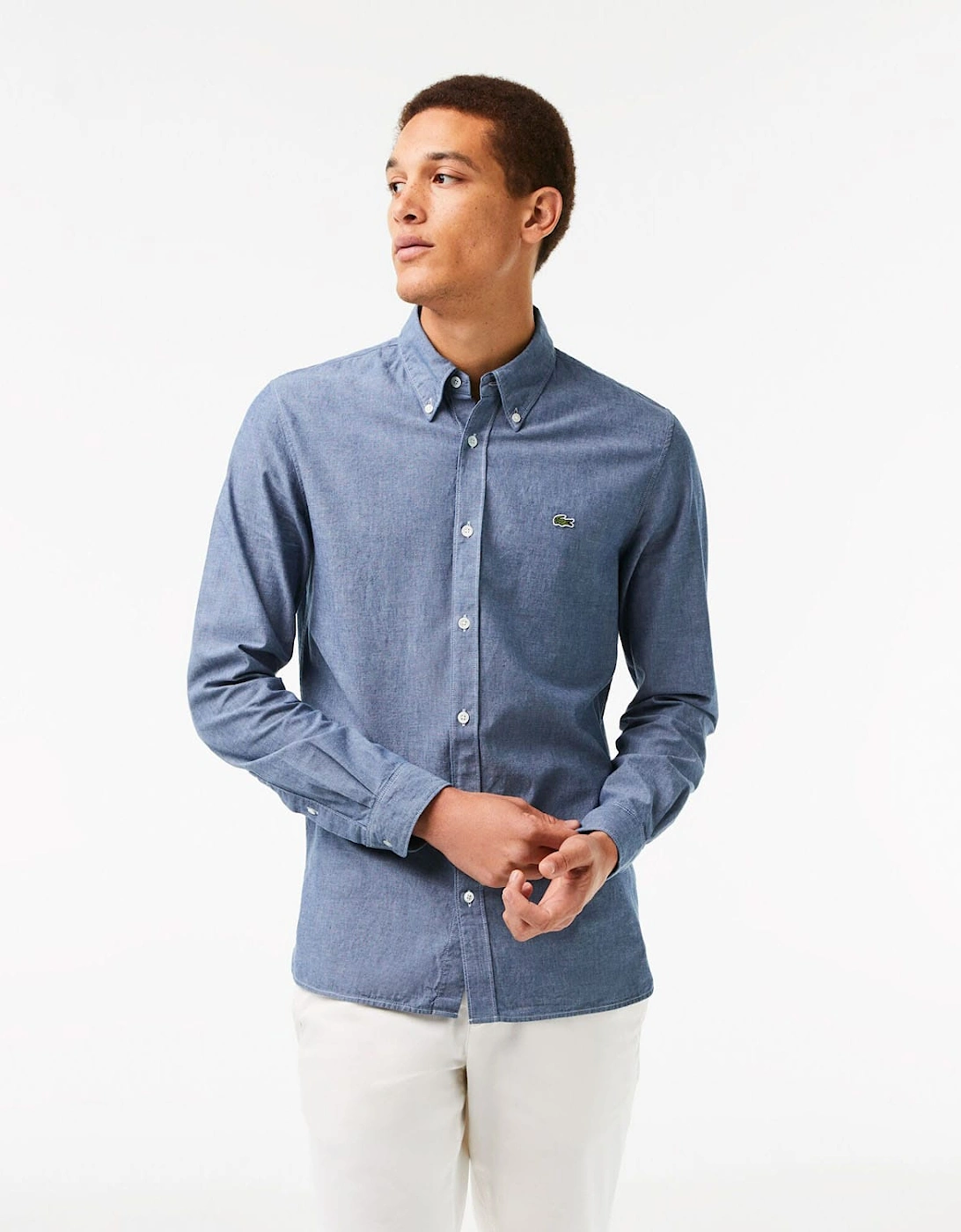 Slim Fit Concealed Placket Poplin Shirt, 6 of 5