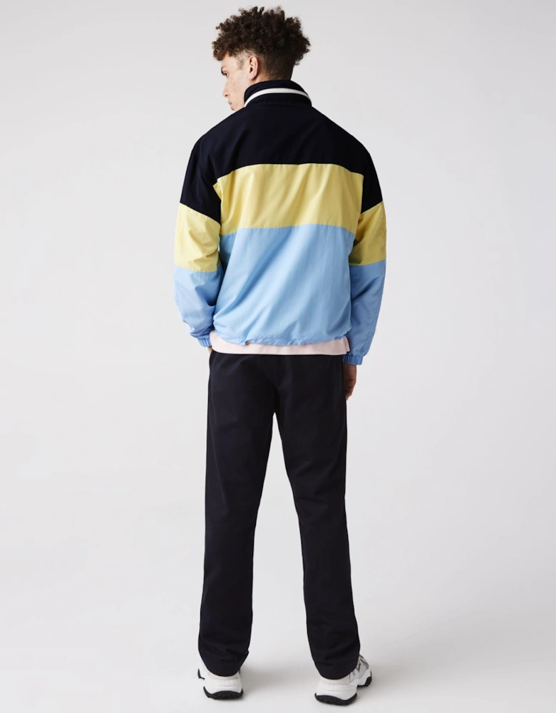 Concealed Hood Water-Resistant Colour-Block Jacket