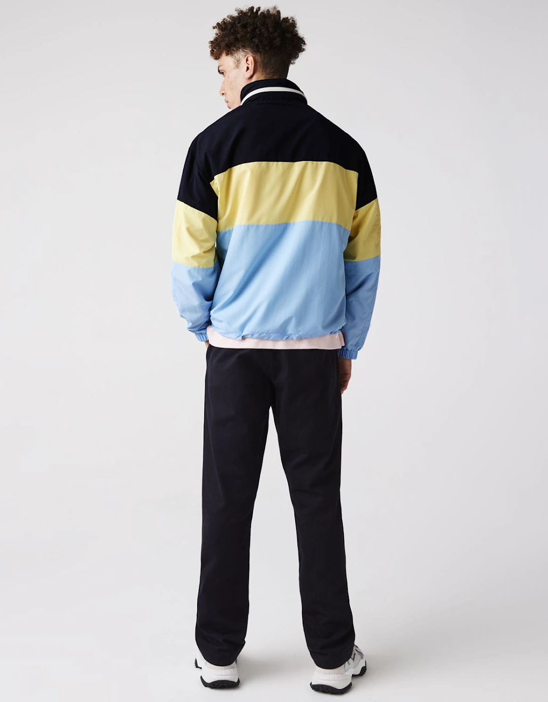 Concealed Hood Water-Resistant Colour-Block Jacket