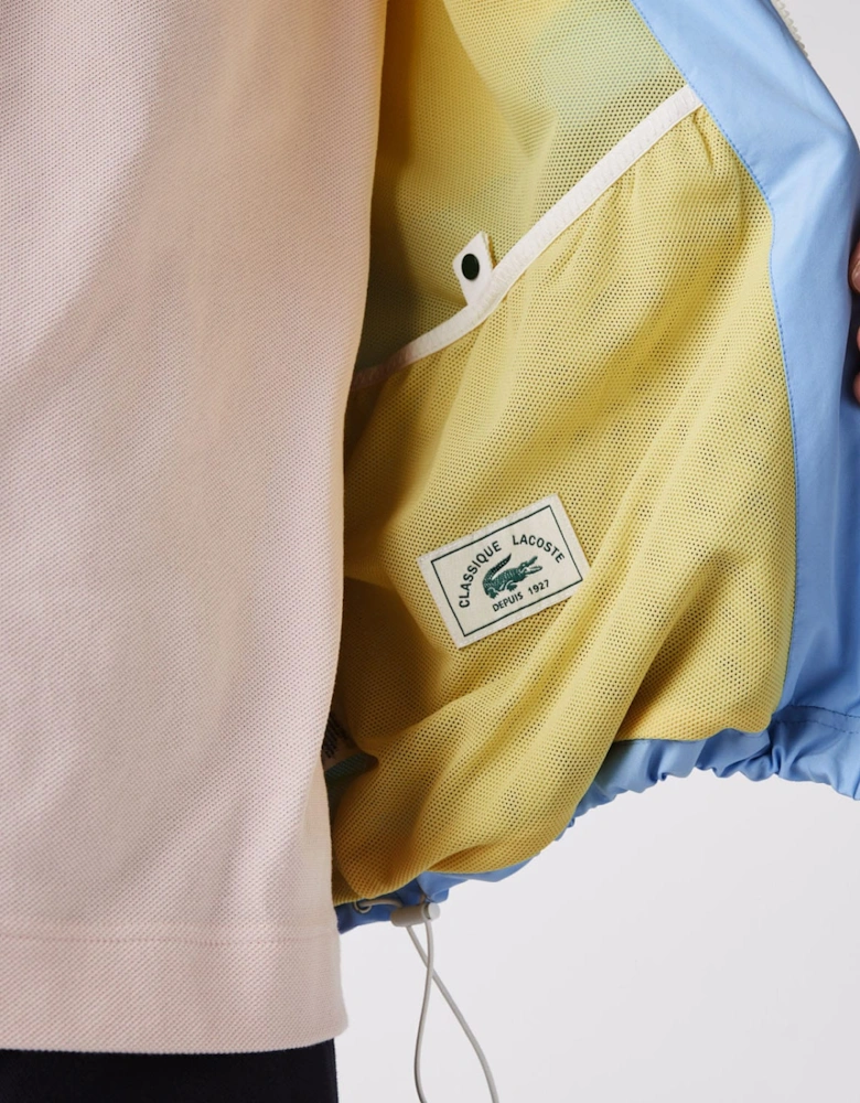 Concealed Hood Water-Resistant Colour-Block Jacket