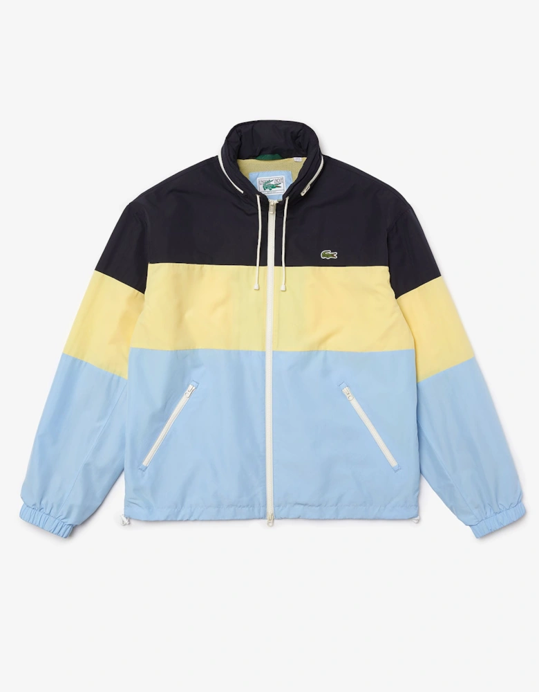 Concealed Hood Water-Resistant Colour-Block Jacket