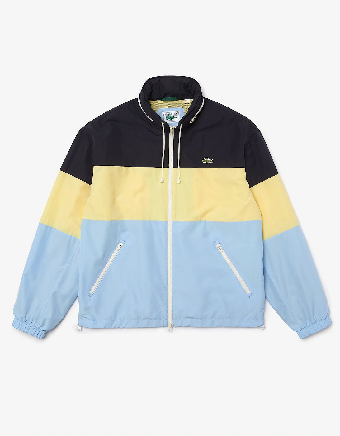 Concealed Hood Water-Resistant Colour-Block Jacket