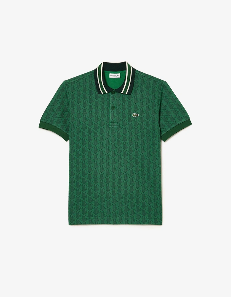 Classic Fit Monogram Jacquard Polo Shirt