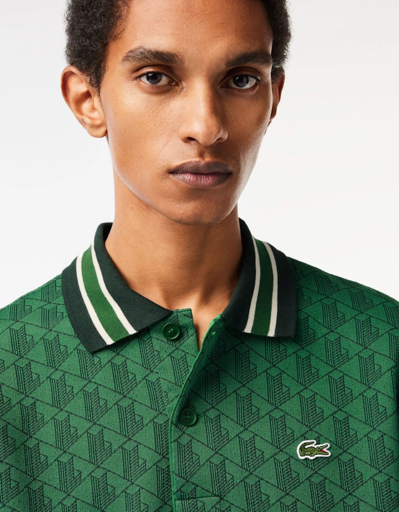Classic Fit Monogram Jacquard Polo Shirt