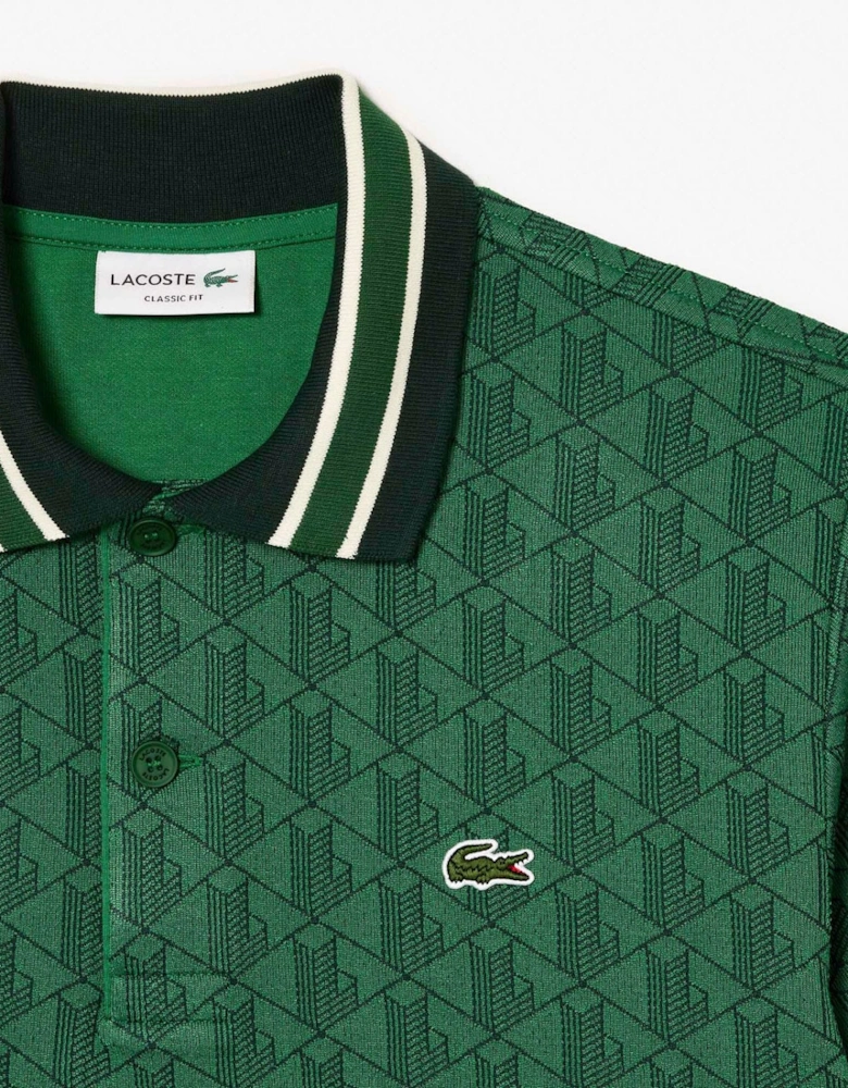 Classic Fit Monogram Jacquard Polo Shirt