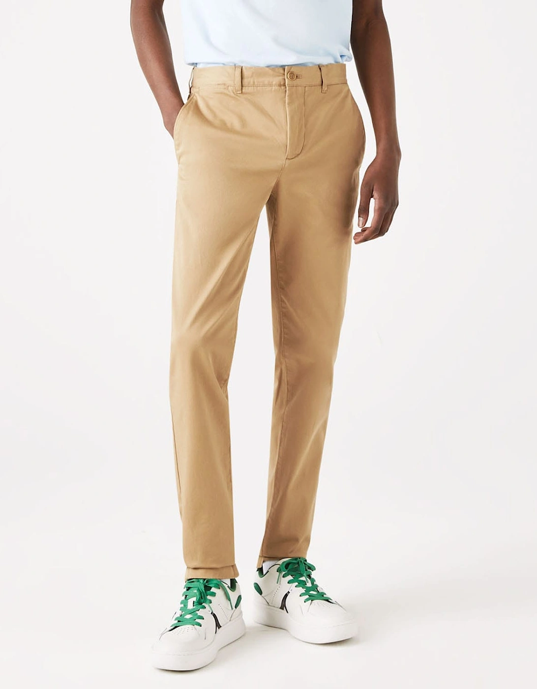 Lacoste Women's Slim Fit Stretch Cotton Chinos - Cream - Size: 22/32in