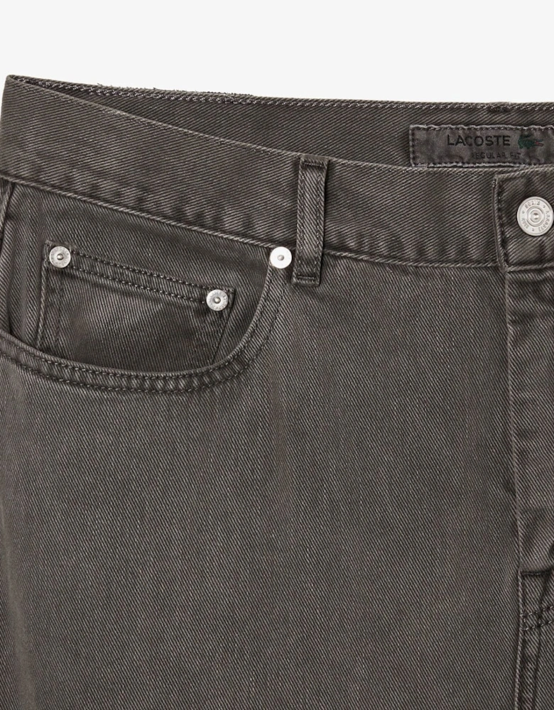 Regular Fit Mineral Dyed Cotton Jeans