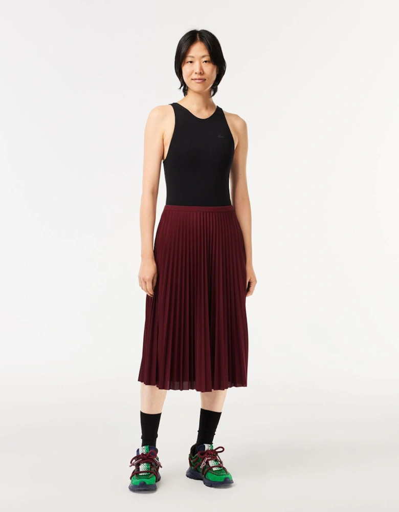Elastic Waist Fluid Pleated Skirt
