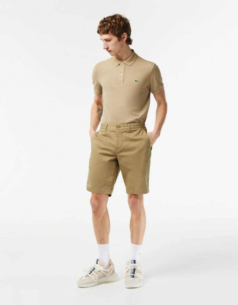Slim Fit Stretch Cotton Shorts