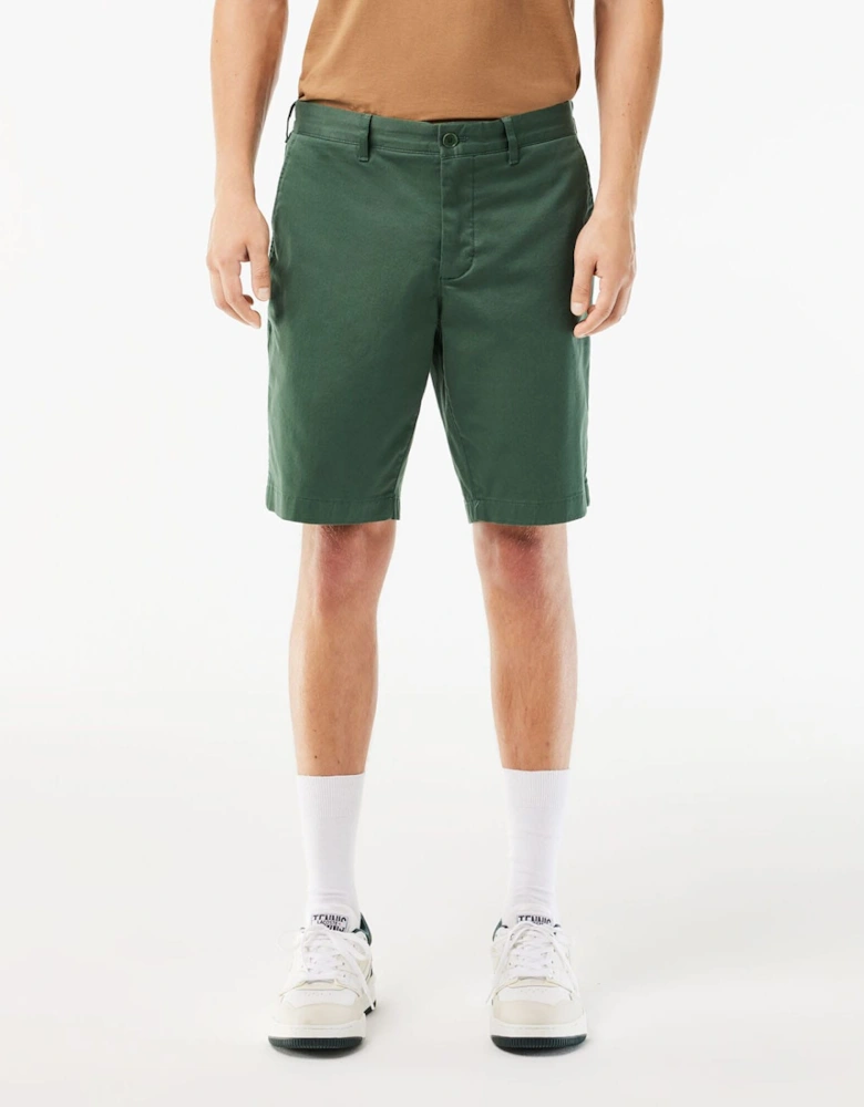 Slim Fit Stretch Cotton Shorts