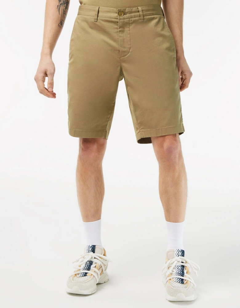 Slim Fit Stretch Cotton Shorts