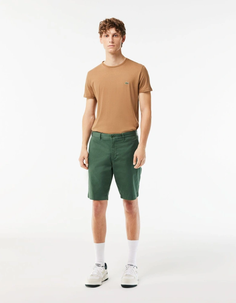 Slim Fit Stretch Cotton Shorts