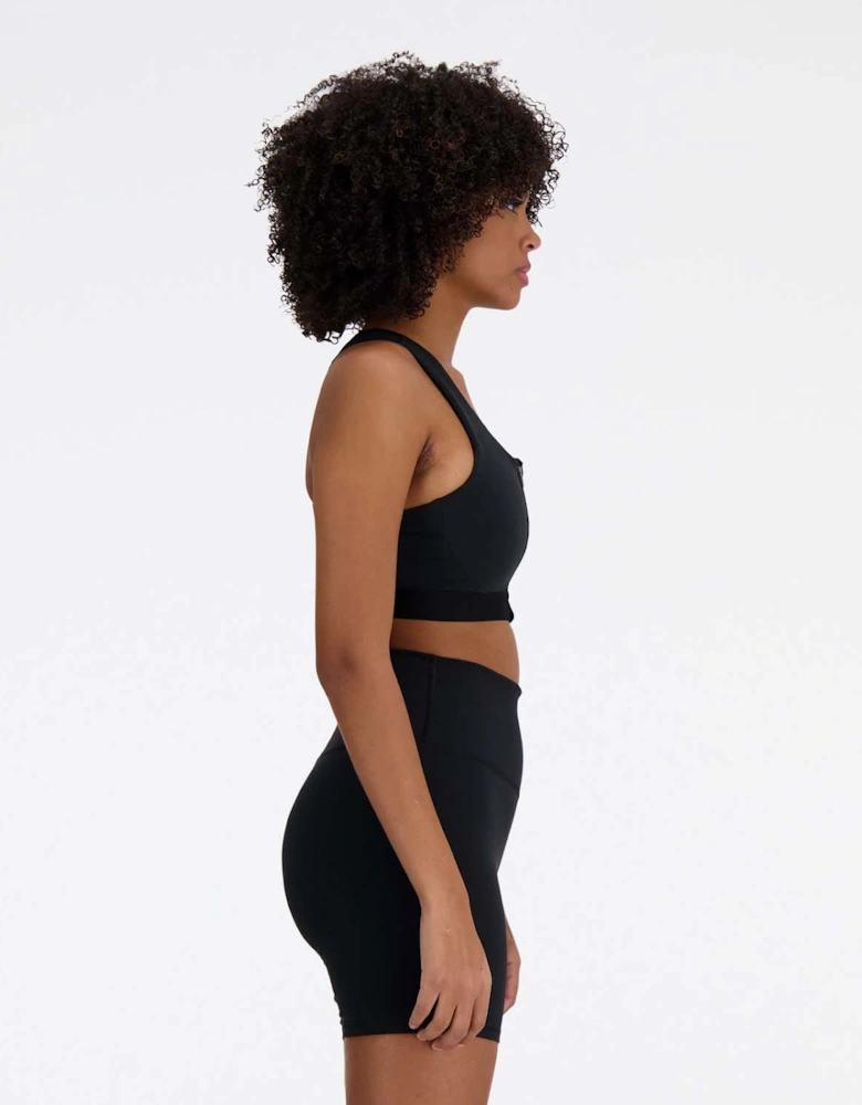 Sleek Medium Support Pocket Zip Front Sports Bra